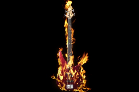 freie Arbeit brennende Gitarre